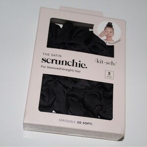 Kitsch satin scrunchies Black Scrunchie Set 5 piece